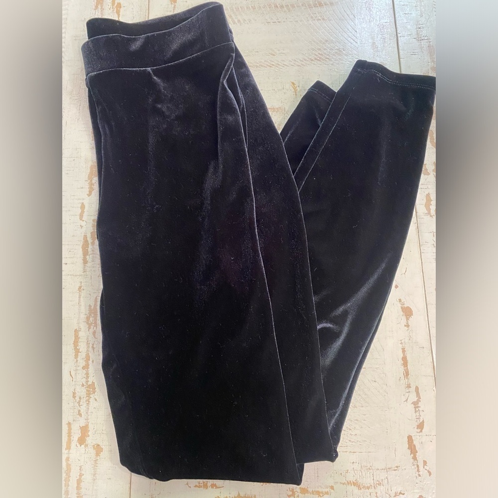 J Crew Black Velvet Leggings - Picture 2 of 6